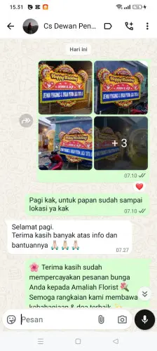 Testimonial Papan Bunga Pernikahan tikala